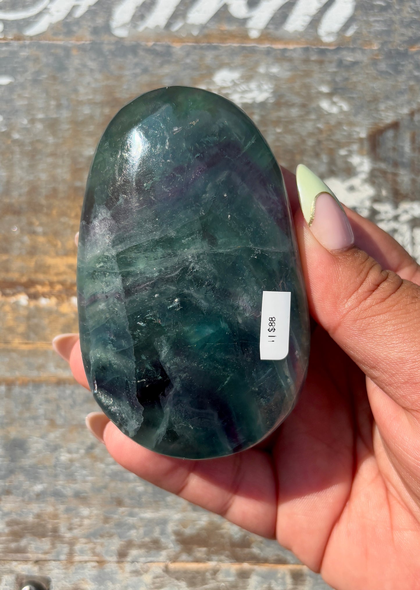 Gorgeous High Grade Rainbow Fluorite Palm Stone | Opt I