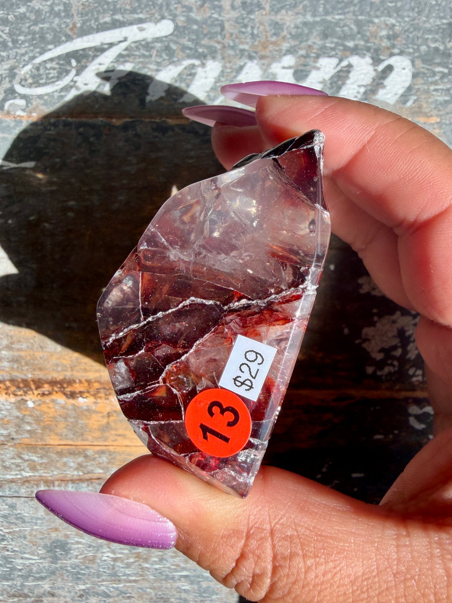 Gorgeous Fire Quartz Freeform Half Polish | Opt 13