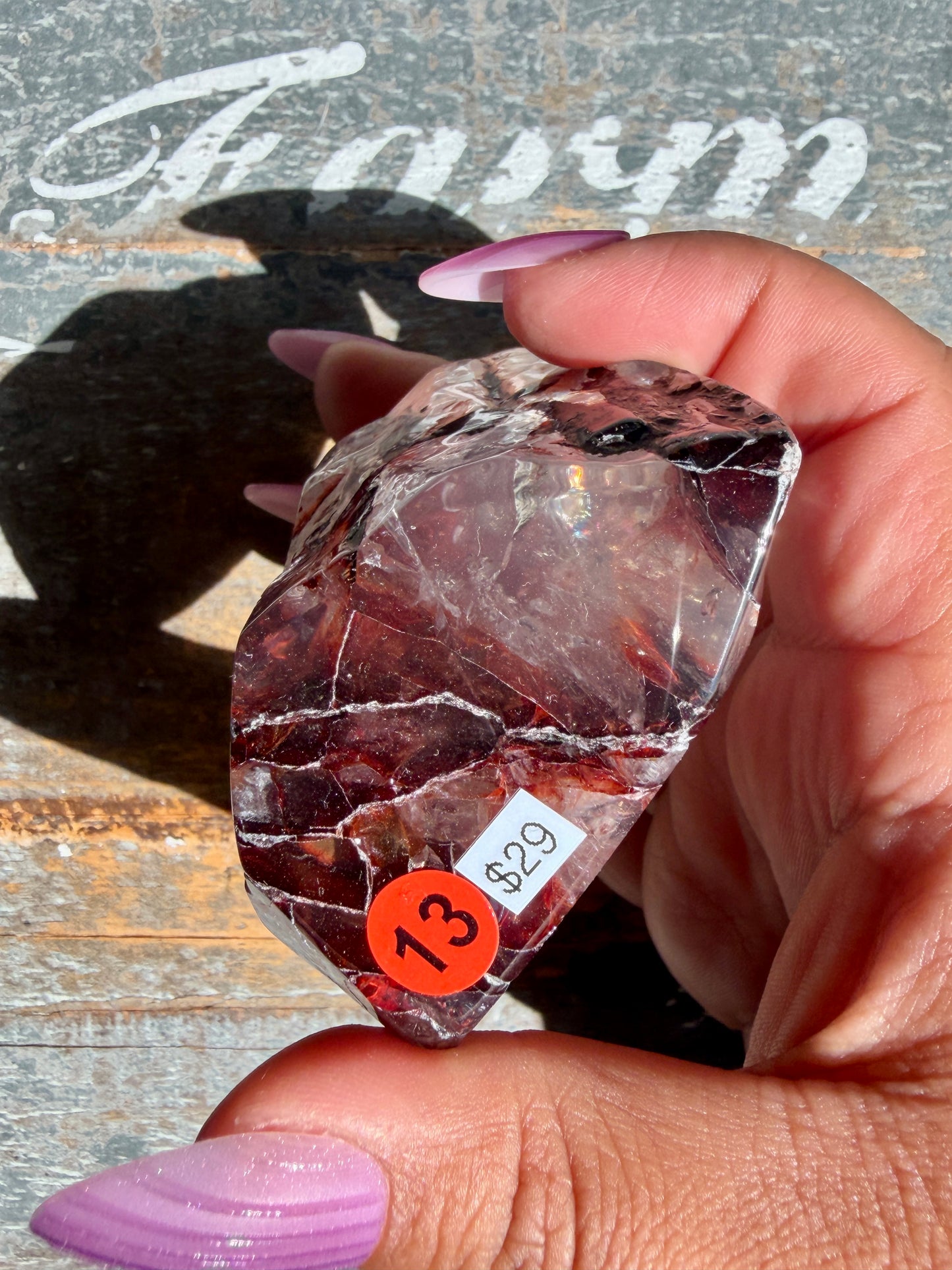 Gorgeous Fire Quartz Freeform Half Polish | Opt 13