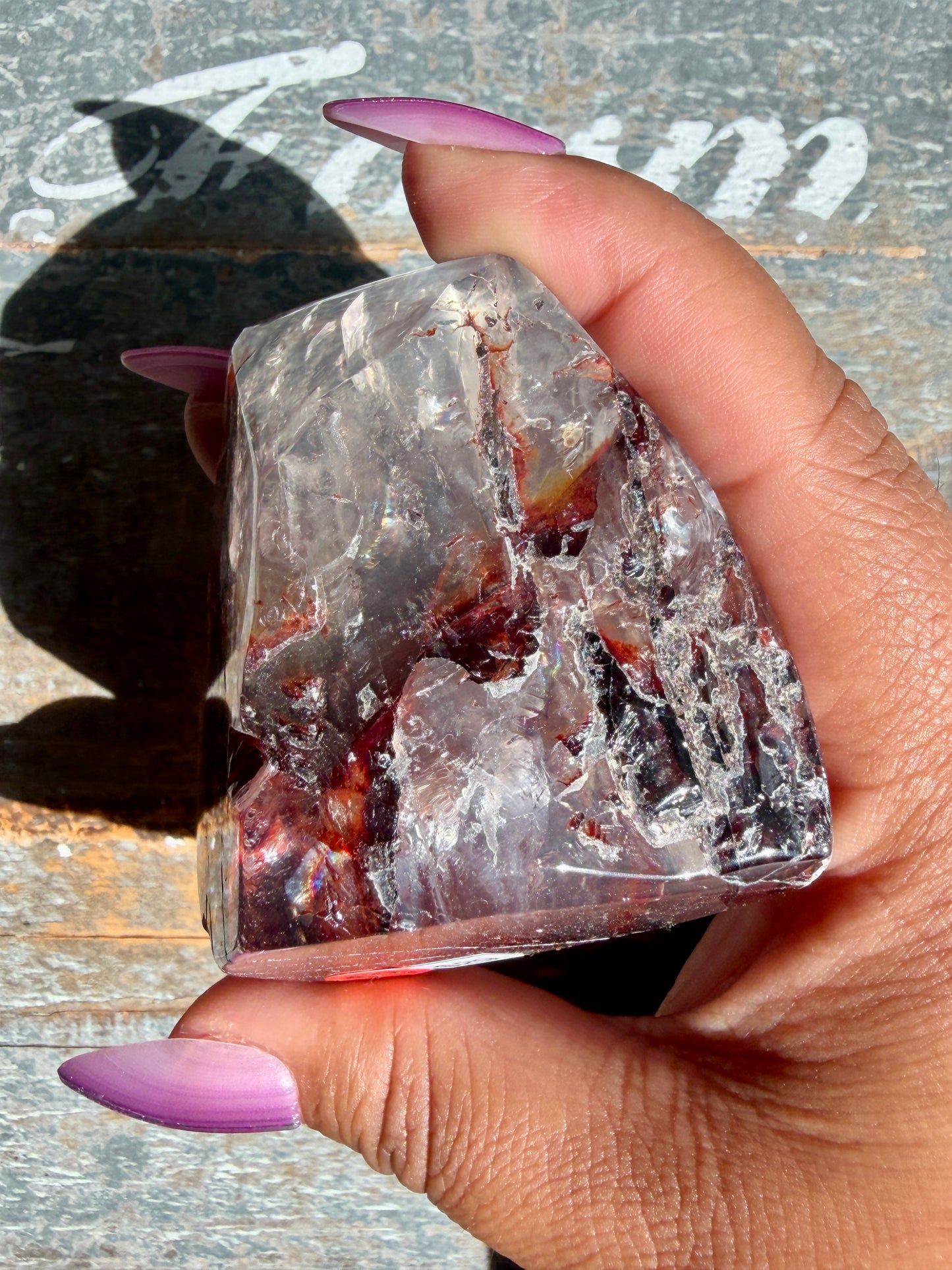 Gorgeous Fire Quartz Freeform Half Polish | Opt 13