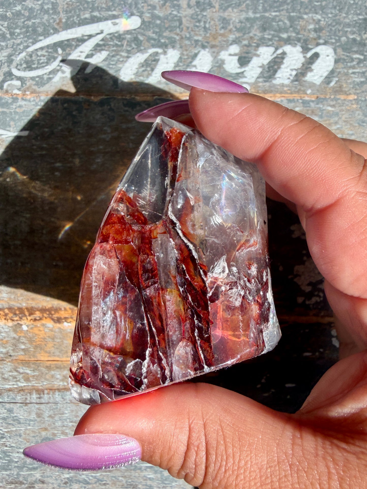 Gorgeous Fire Quartz Freeform Half Polish | Opt 13
