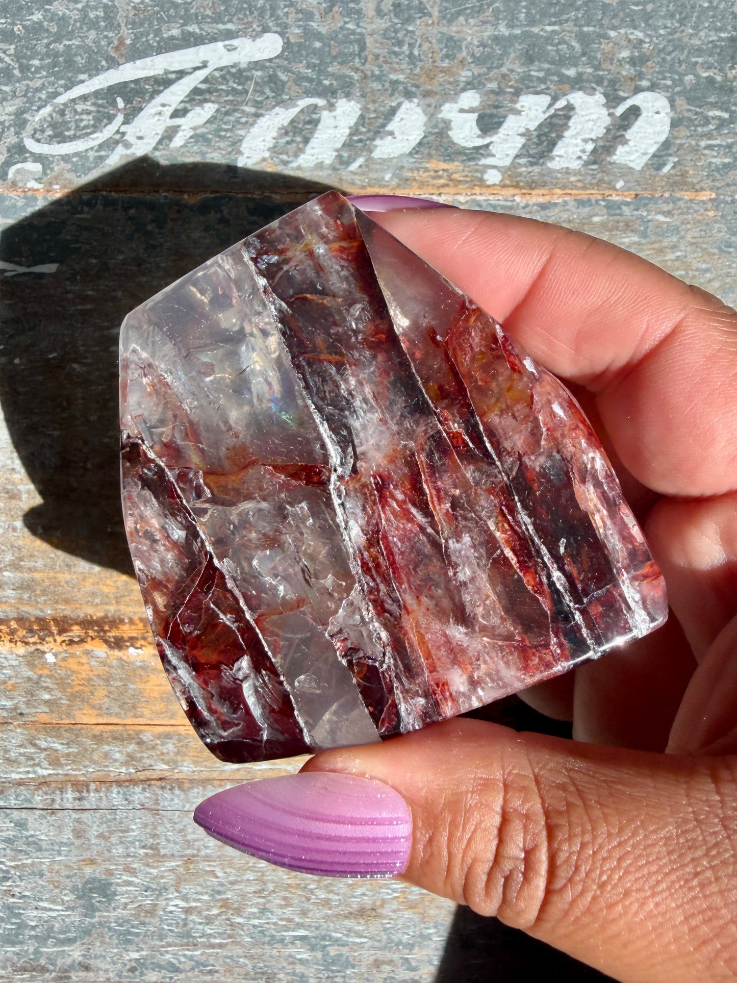 Gorgeous Fire Quartz Freeform Half Polish | Opt 13