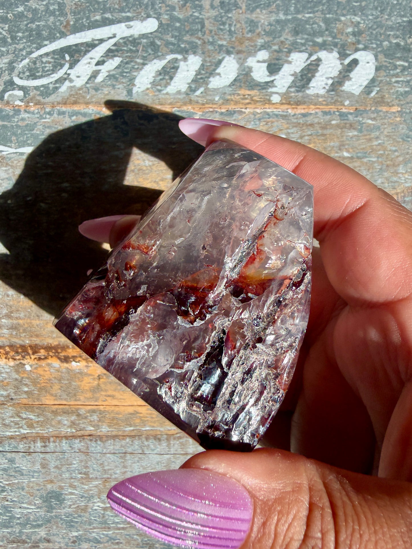 Gorgeous Fire Quartz Freeform Half Polish | Opt 13