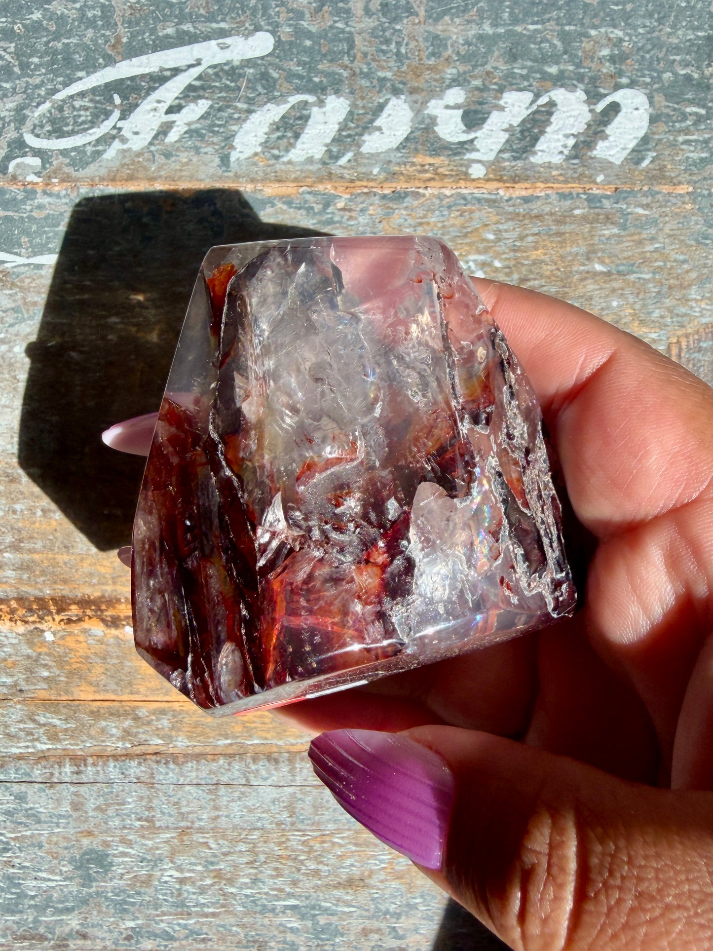 Gorgeous Fire Quartz Freeform Half Polish | Opt 13