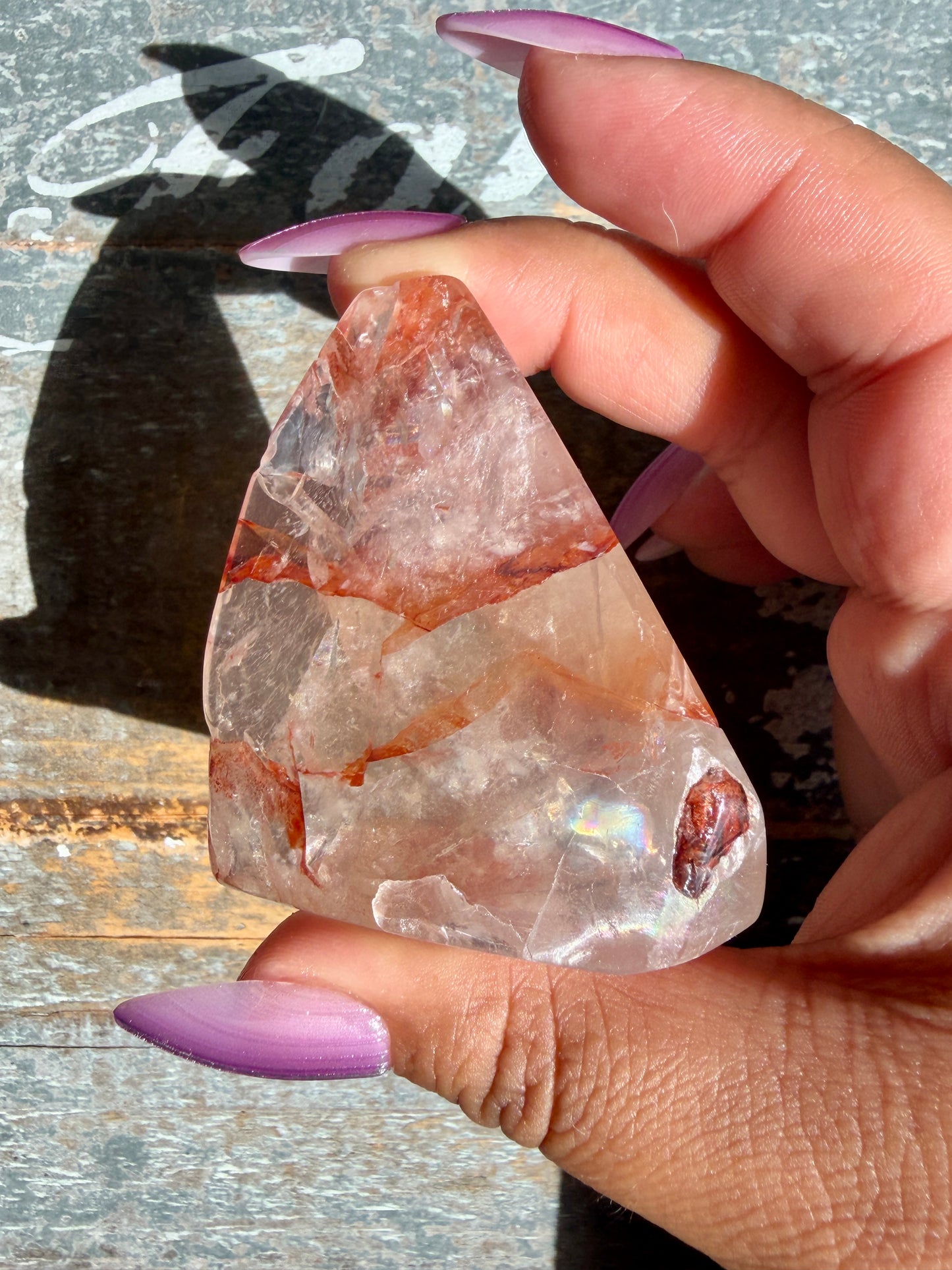 Gorgeous Fire Quartz Freeform Half Polish | Opt 30