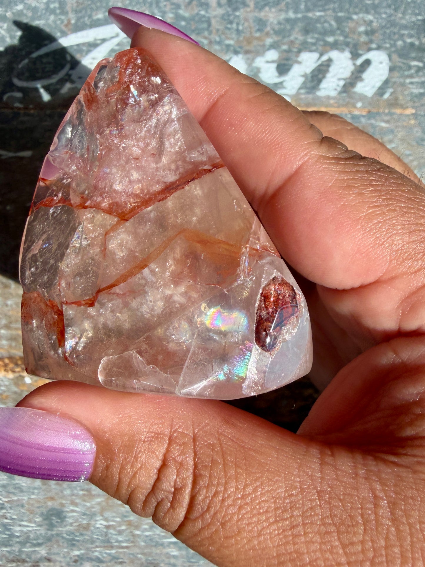 Gorgeous Fire Quartz Freeform Half Polish | Opt 30