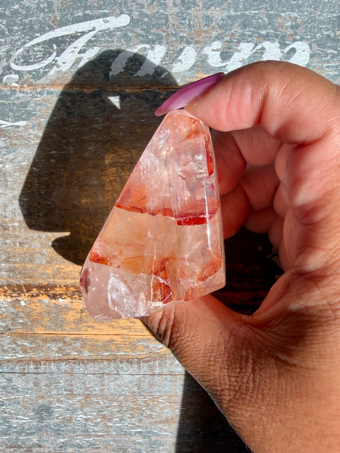 Gorgeous Fire Quartz Freeform Half Polish | Opt 30
