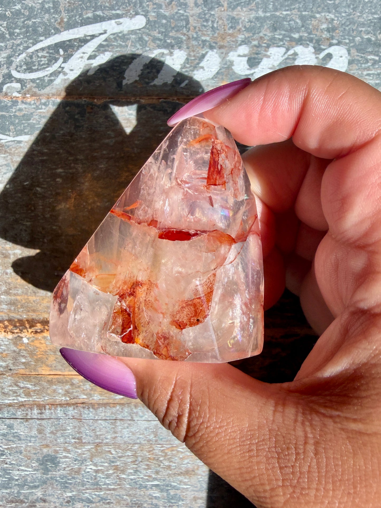 Gorgeous Fire Quartz Freeform Half Polish | Opt 30