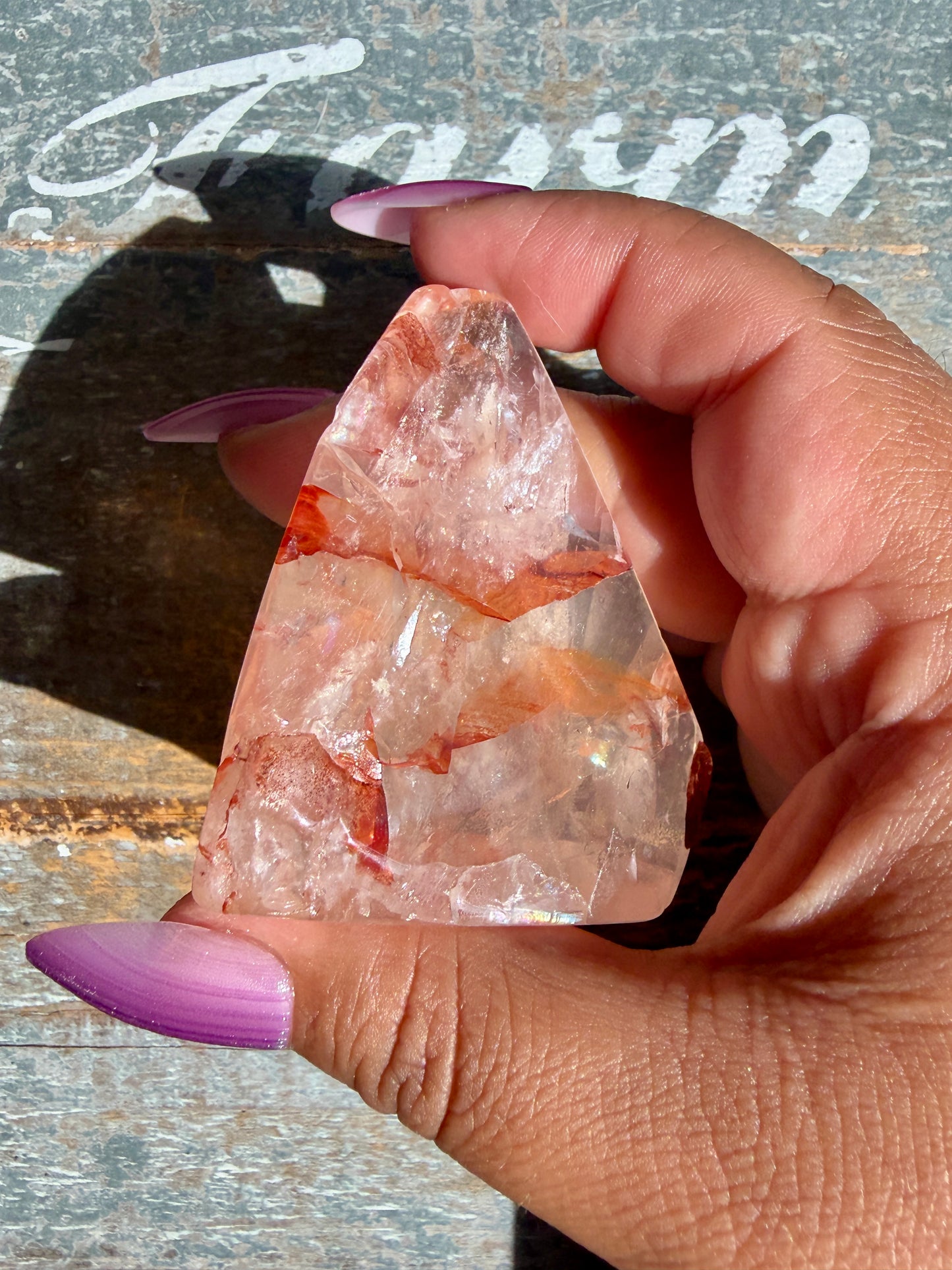 Gorgeous Fire Quartz Freeform Half Polish | Opt 30