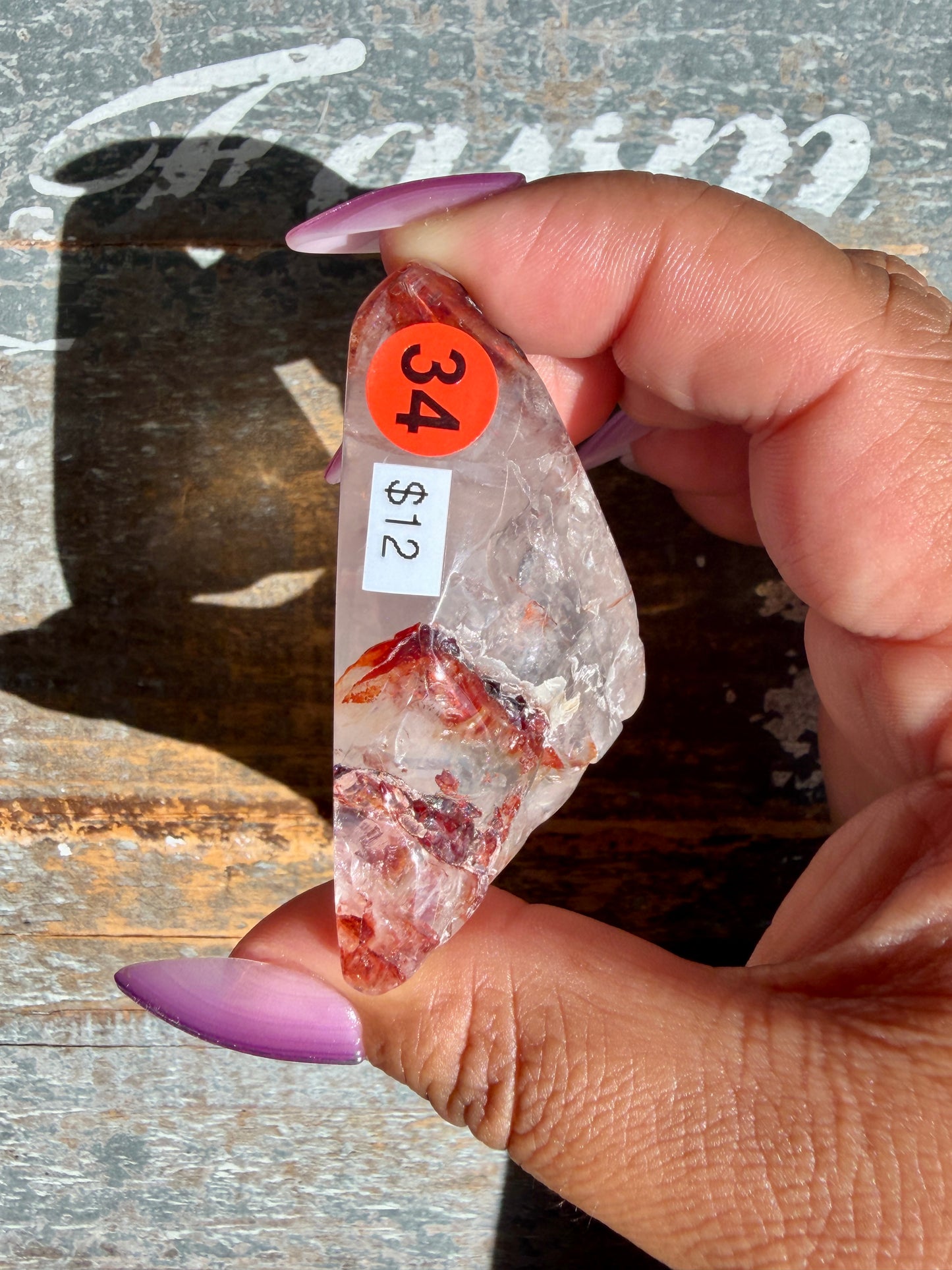Gorgeous Fire Quartz Freeform Half Polish | Opt 34