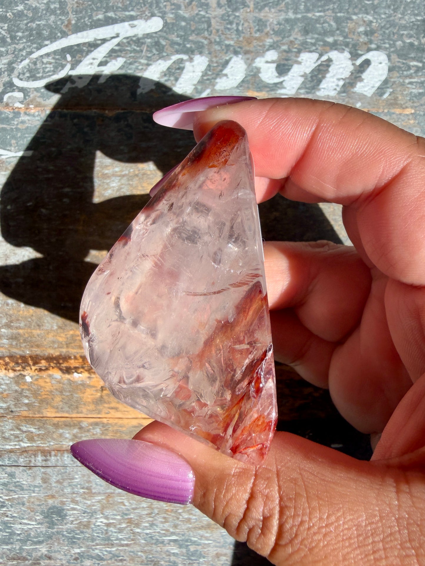 Gorgeous Fire Quartz Freeform Half Polish | Opt 34