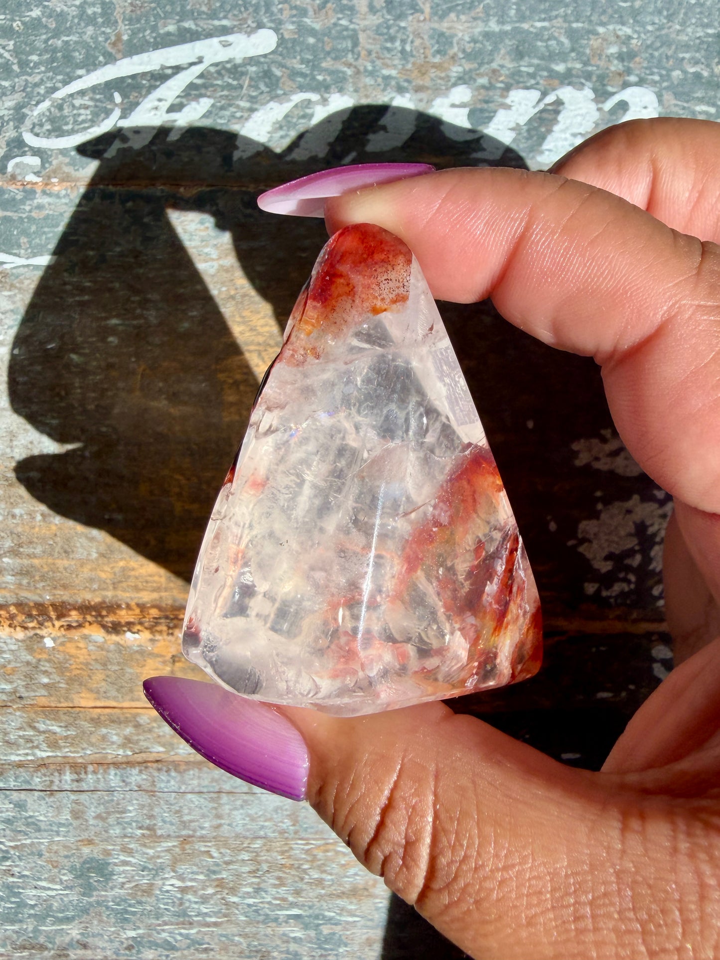 Gorgeous Fire Quartz Freeform Half Polish | Opt 34