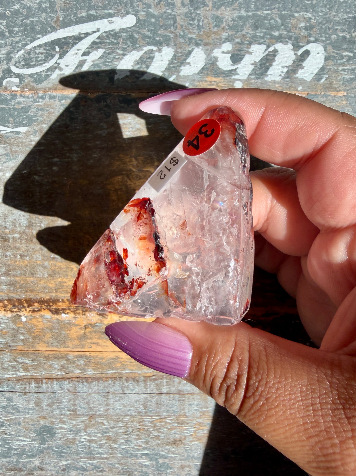 Gorgeous Fire Quartz Freeform Half Polish | Opt 34