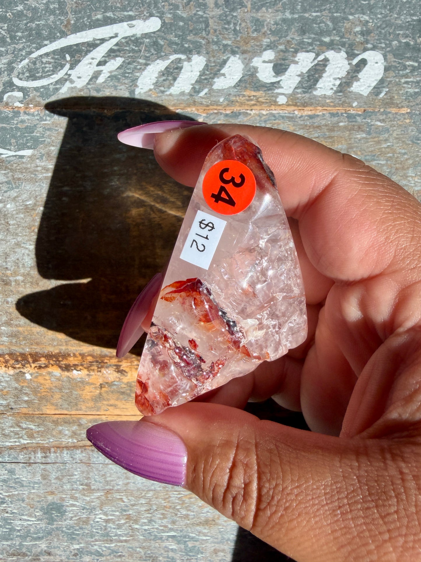 Gorgeous Fire Quartz Freeform Half Polish | Opt 34