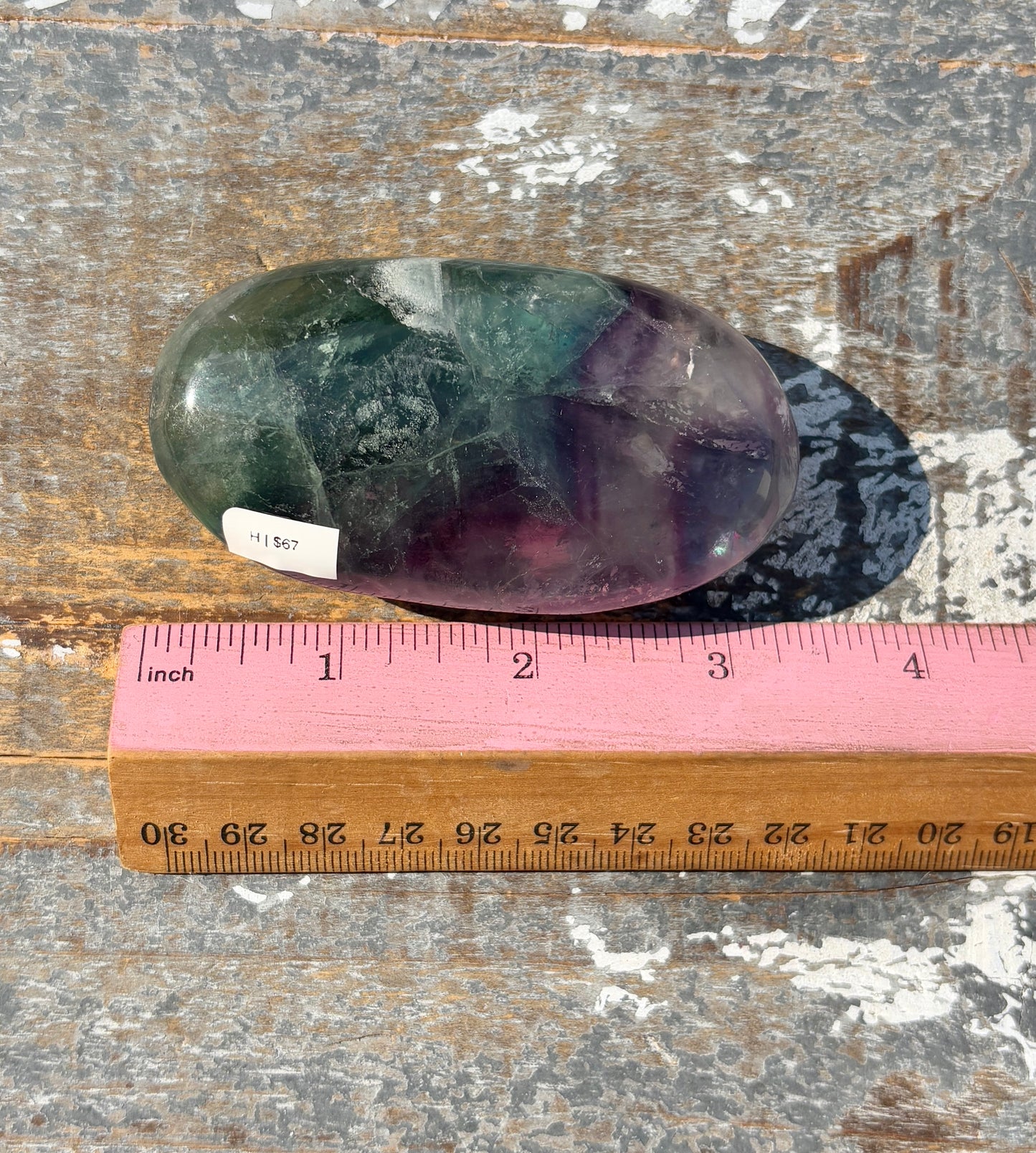 Gorgeous High Grade Rainbow Fluorite Palm Stone | Opt H