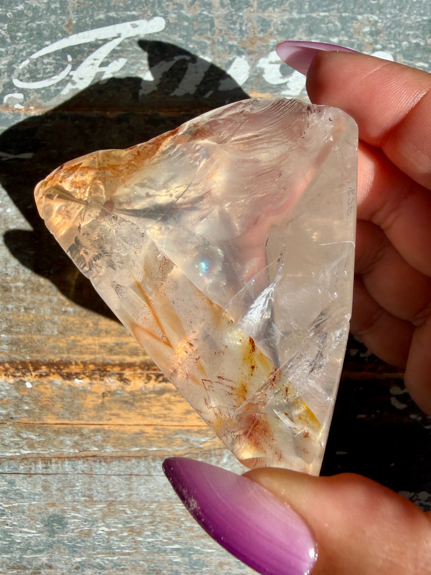 Gorgeous Fire Quartz Freeform Half Polish | Opt 12