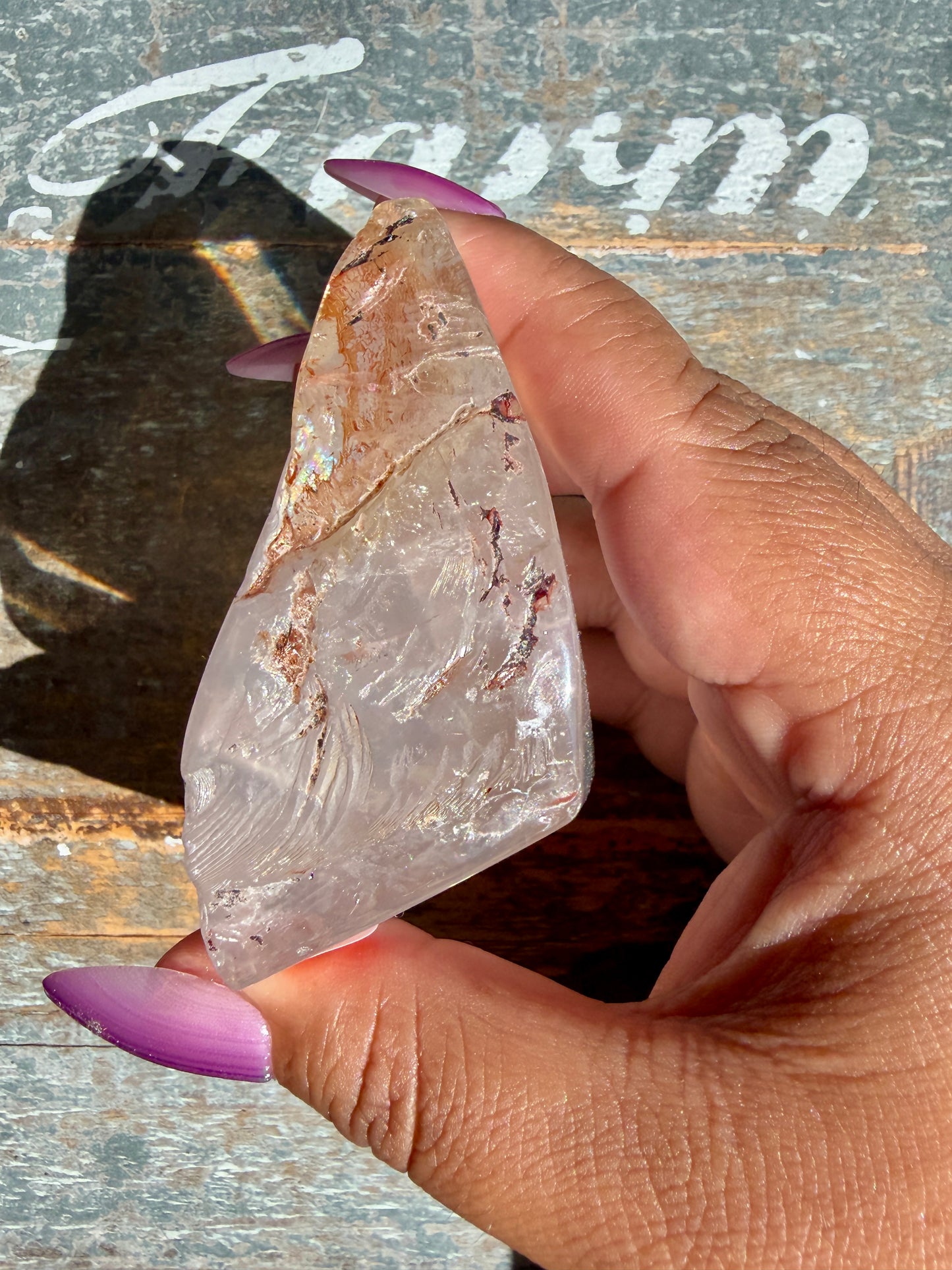 Gorgeous Fire Quartz Freeform Half Polish | Opt 12