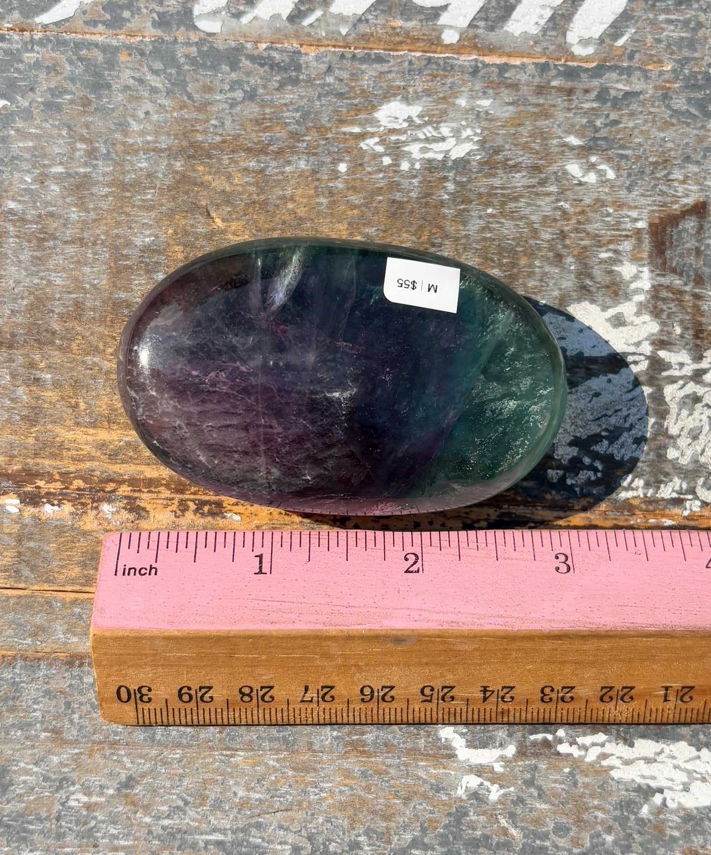 Gorgeous High Grade Rainbow Fluorite Palm Stone | Opt M
