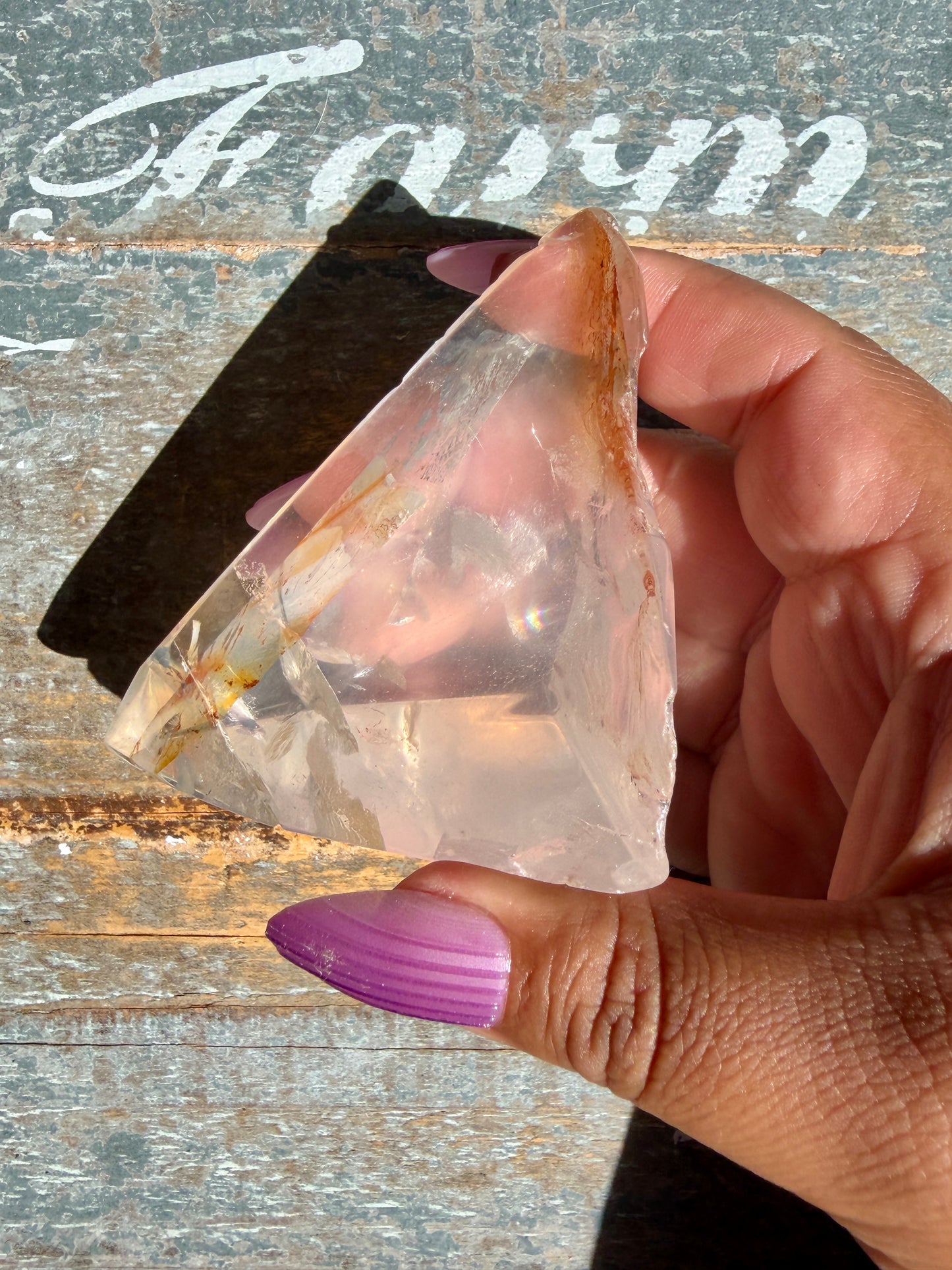 Gorgeous Fire Quartz Freeform Half Polish | Opt 12