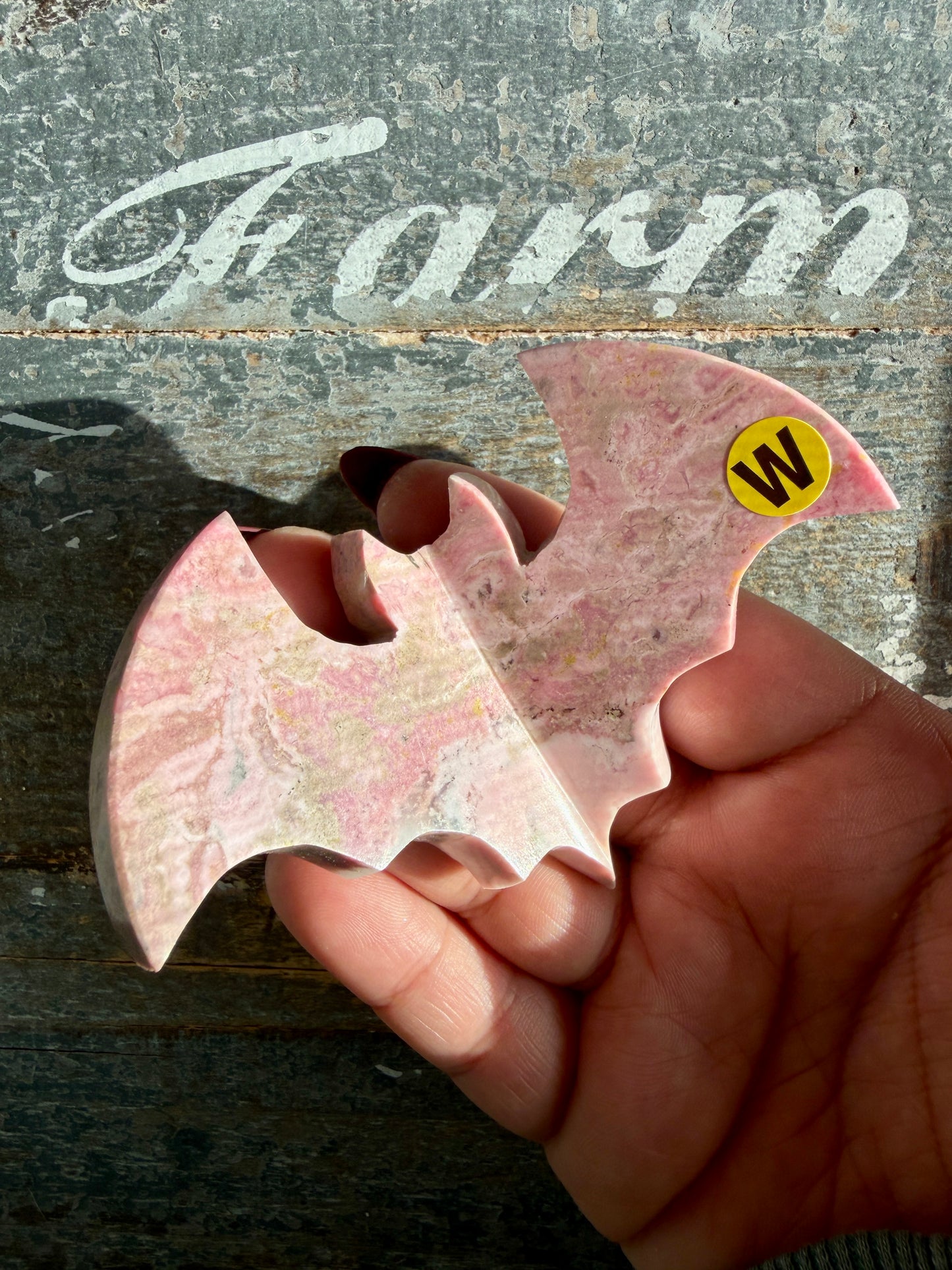 Spooky Pink Rhodonite Bat | Peru | Opt W