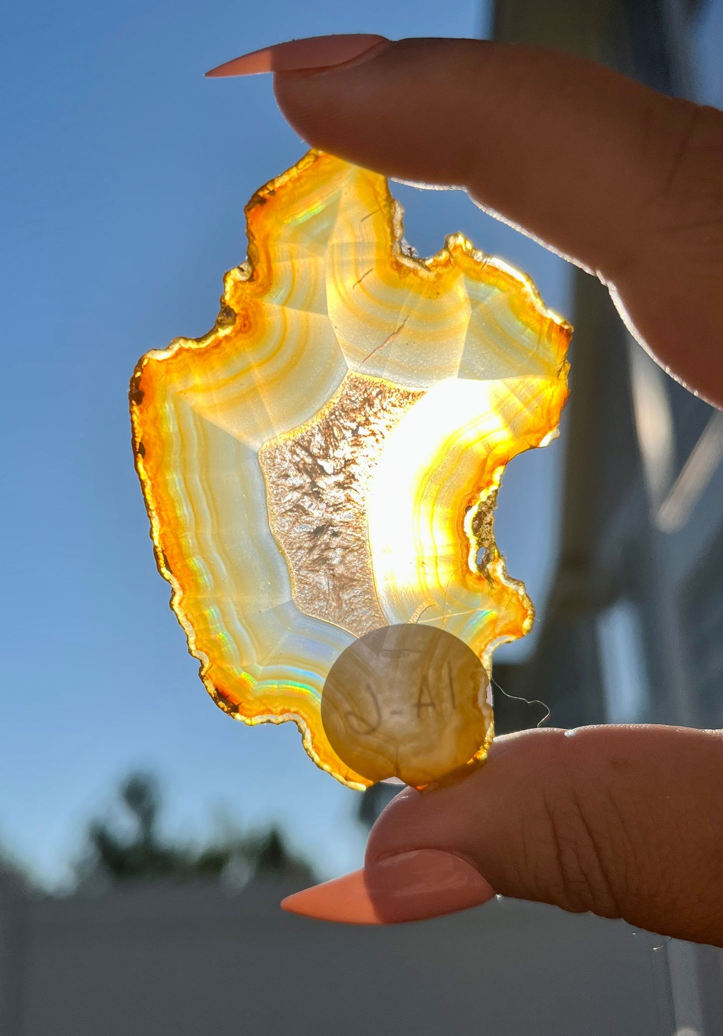 Gorgeous Iris Agate Slab with Holo Rainbow Flash from Indonesia