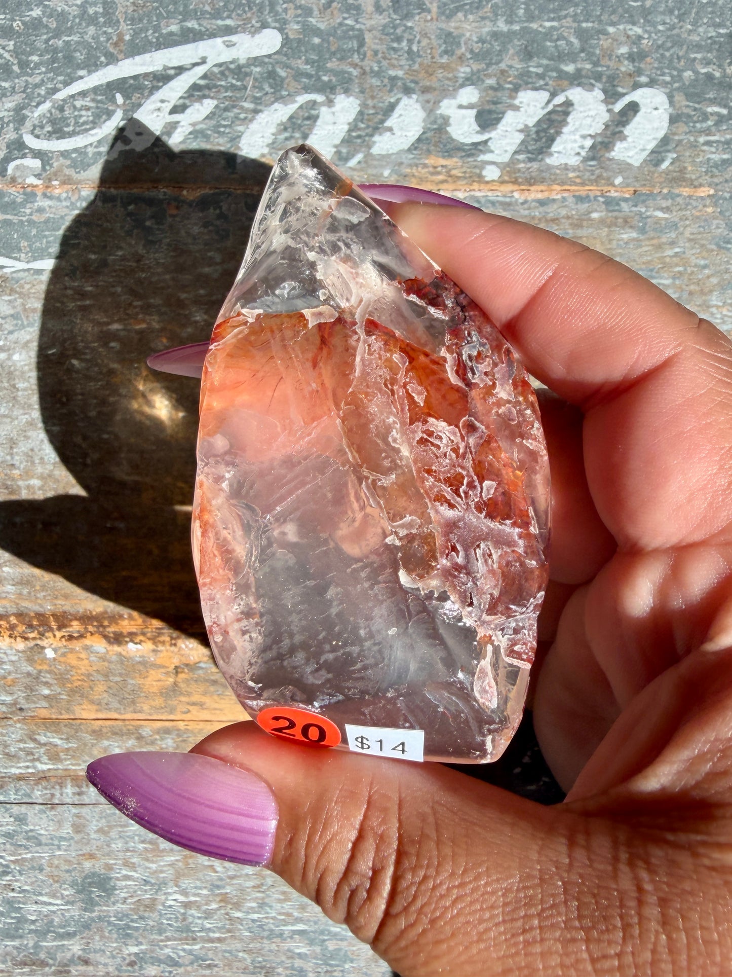 Gorgeous Fire Quartz Freeform Half Polish | Opt 20