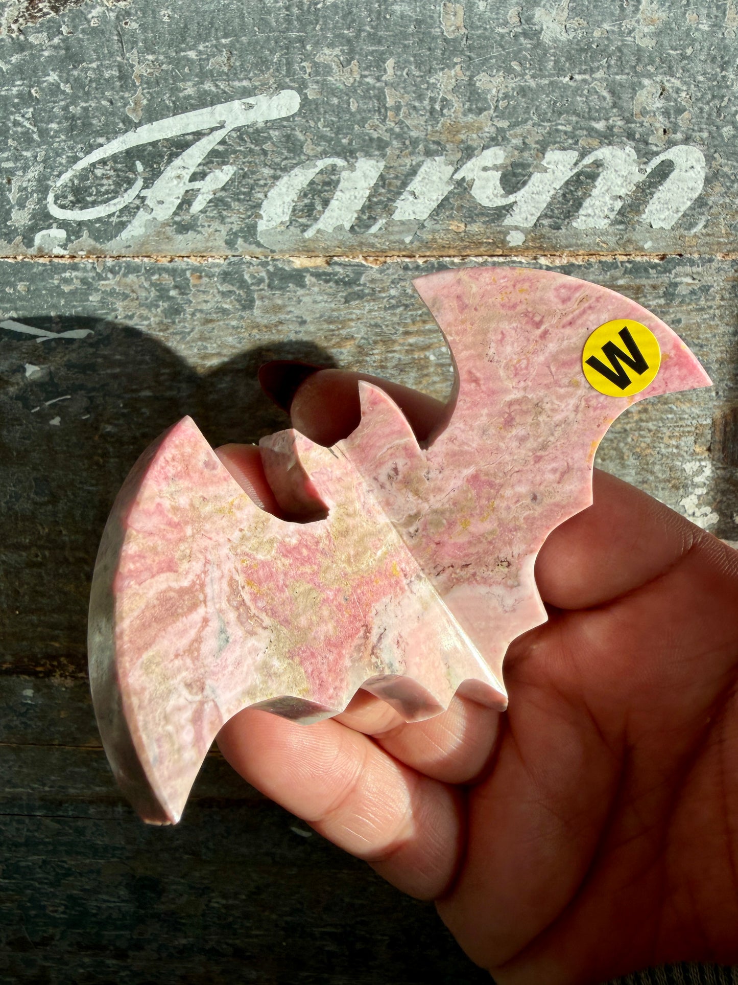 Spooky Pink Rhodonite Bat | Peru | Opt W