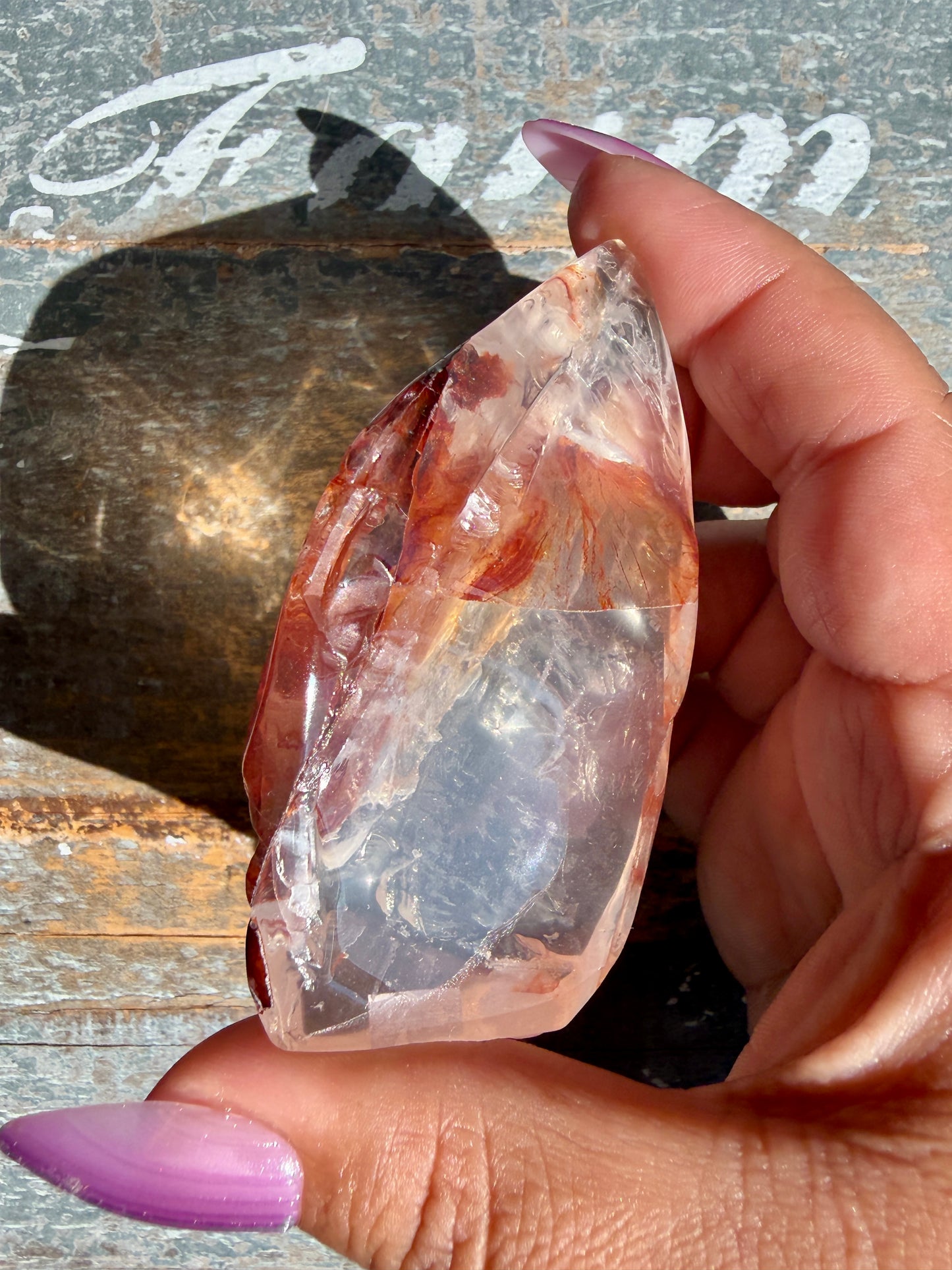 Gorgeous Fire Quartz Freeform Half Polish | Opt 20