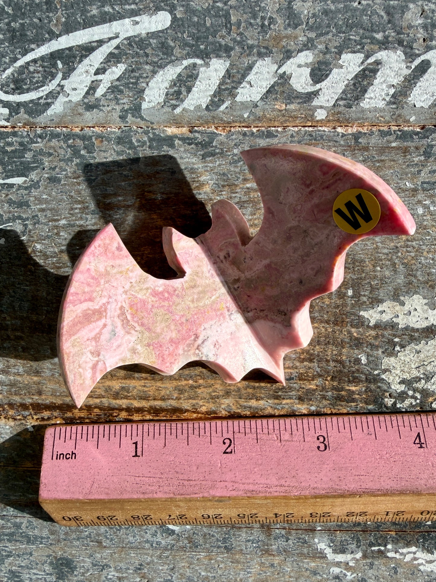 Spooky Pink Rhodonite Bat | Peru | Opt W