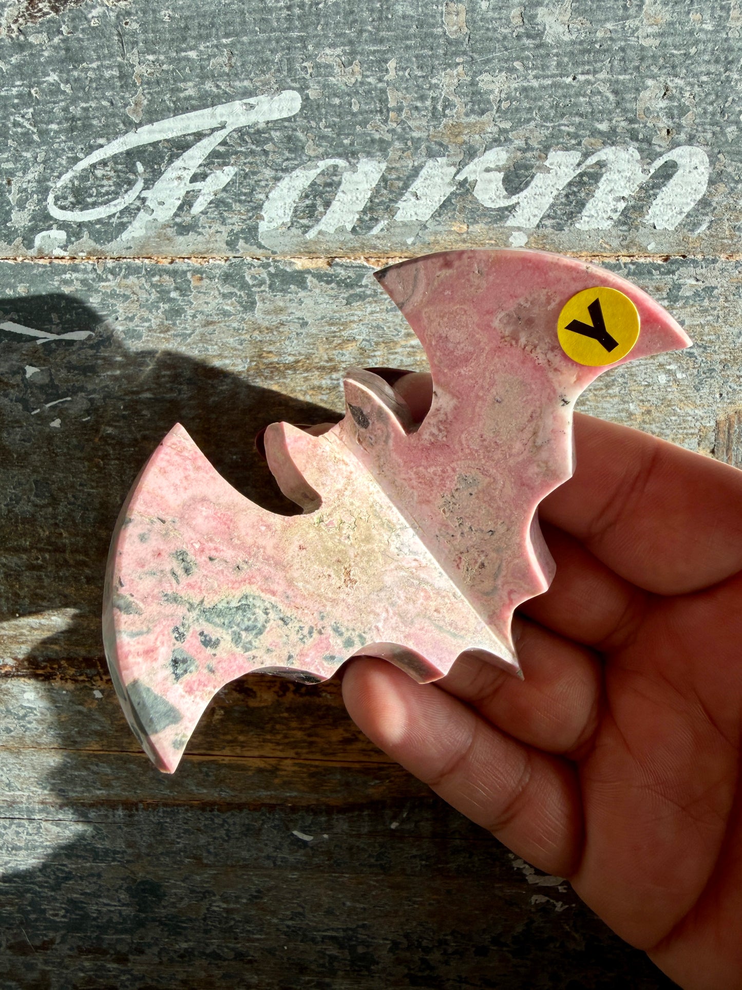 Spooky Pink Rhodonite Bat | Peru | Opt Y