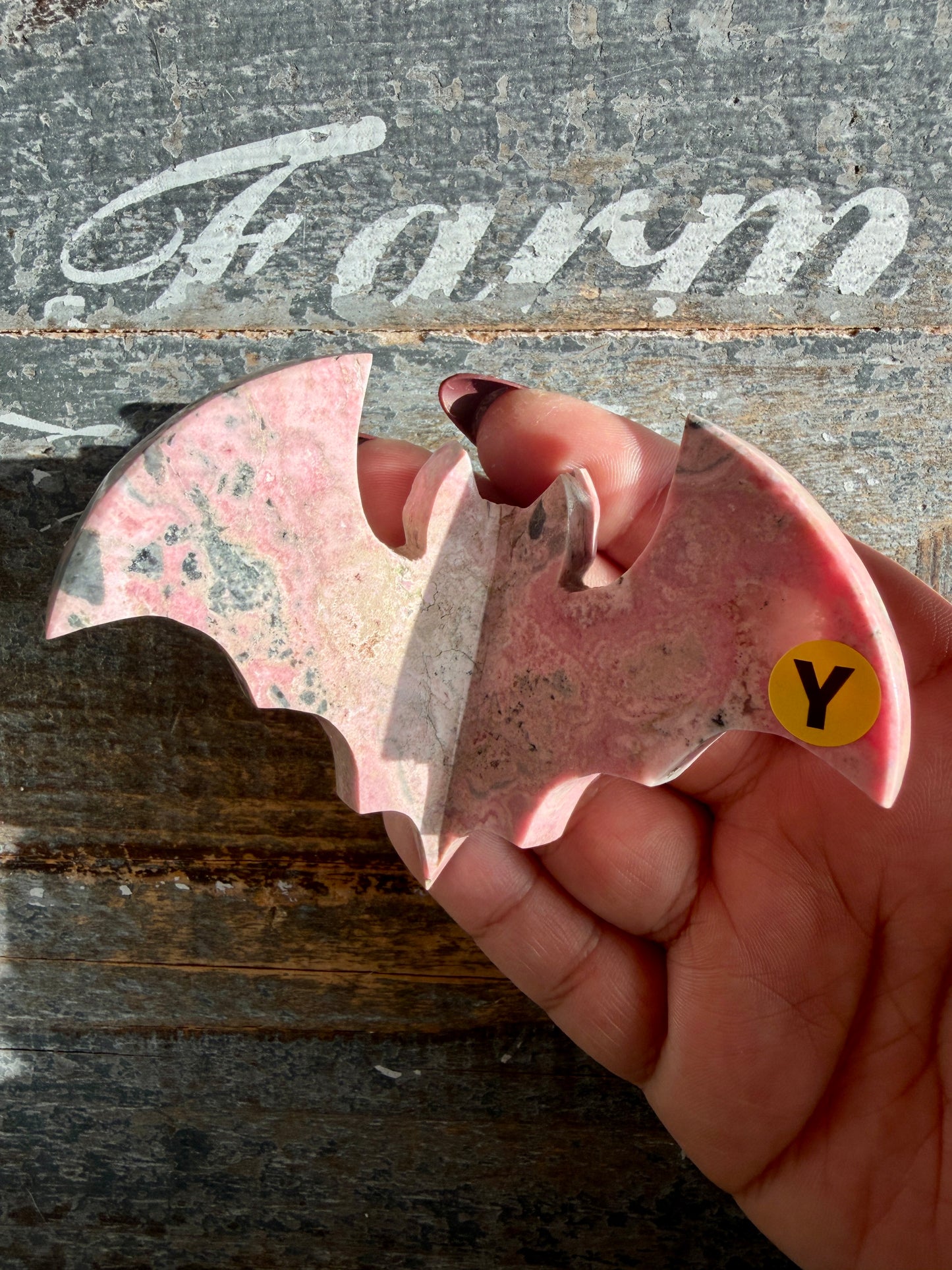 Spooky Pink Rhodonite Bat | Peru | Opt Y
