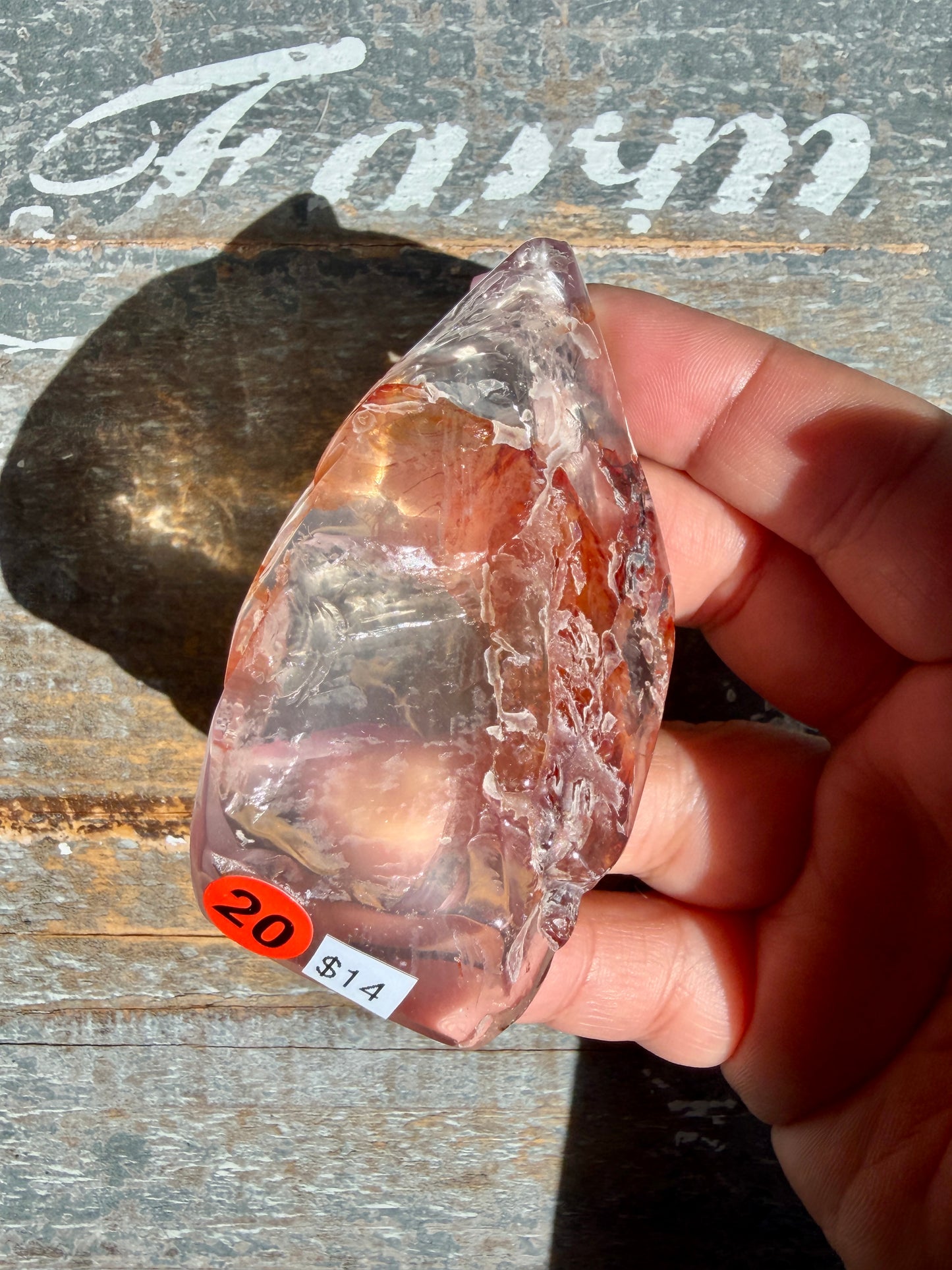 Gorgeous Fire Quartz Freeform Half Polish | Opt 20