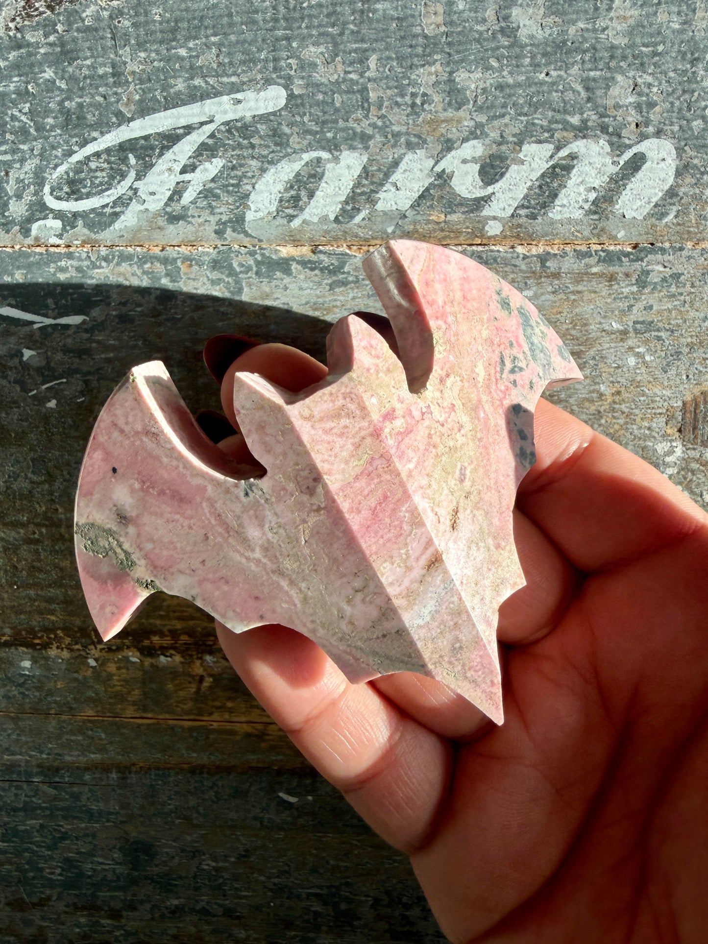 Spooky Pink Rhodonite Bat | Peru | Opt Y