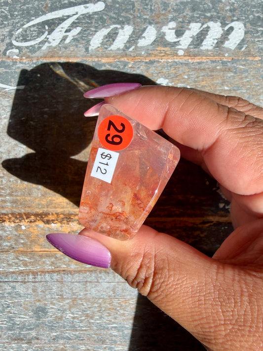 Gorgeous Fire Quartz Freeform Half Polish | Opt 29