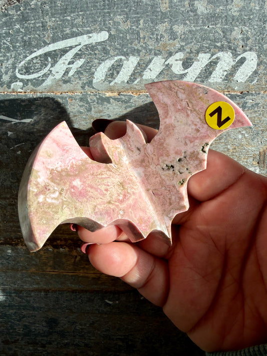 Spooky Pink Rhodonite Bat | Peru | Opt Z
