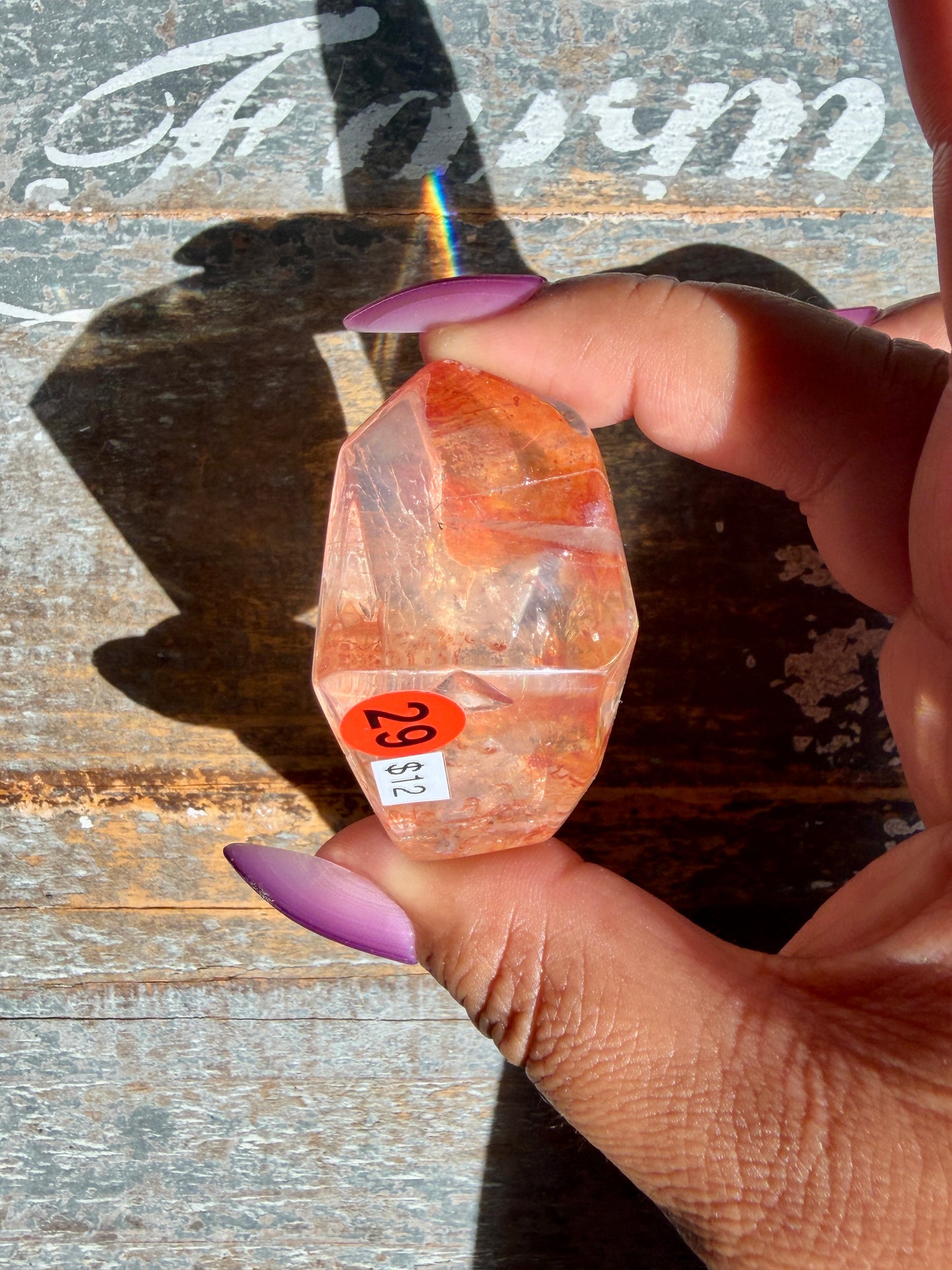Gorgeous Fire Quartz Freeform Half Polish | Opt 29