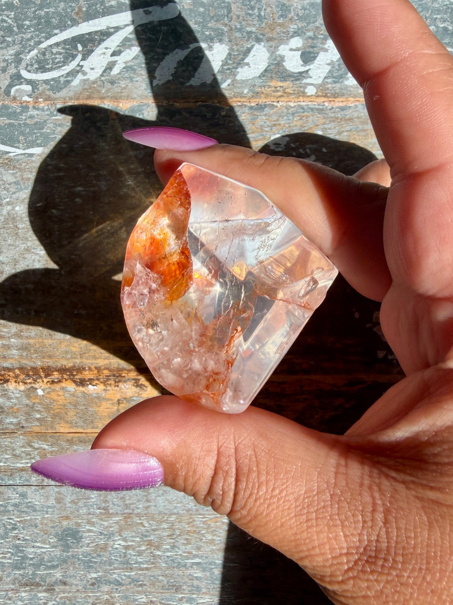 Gorgeous Fire Quartz Freeform Half Polish | Opt 29