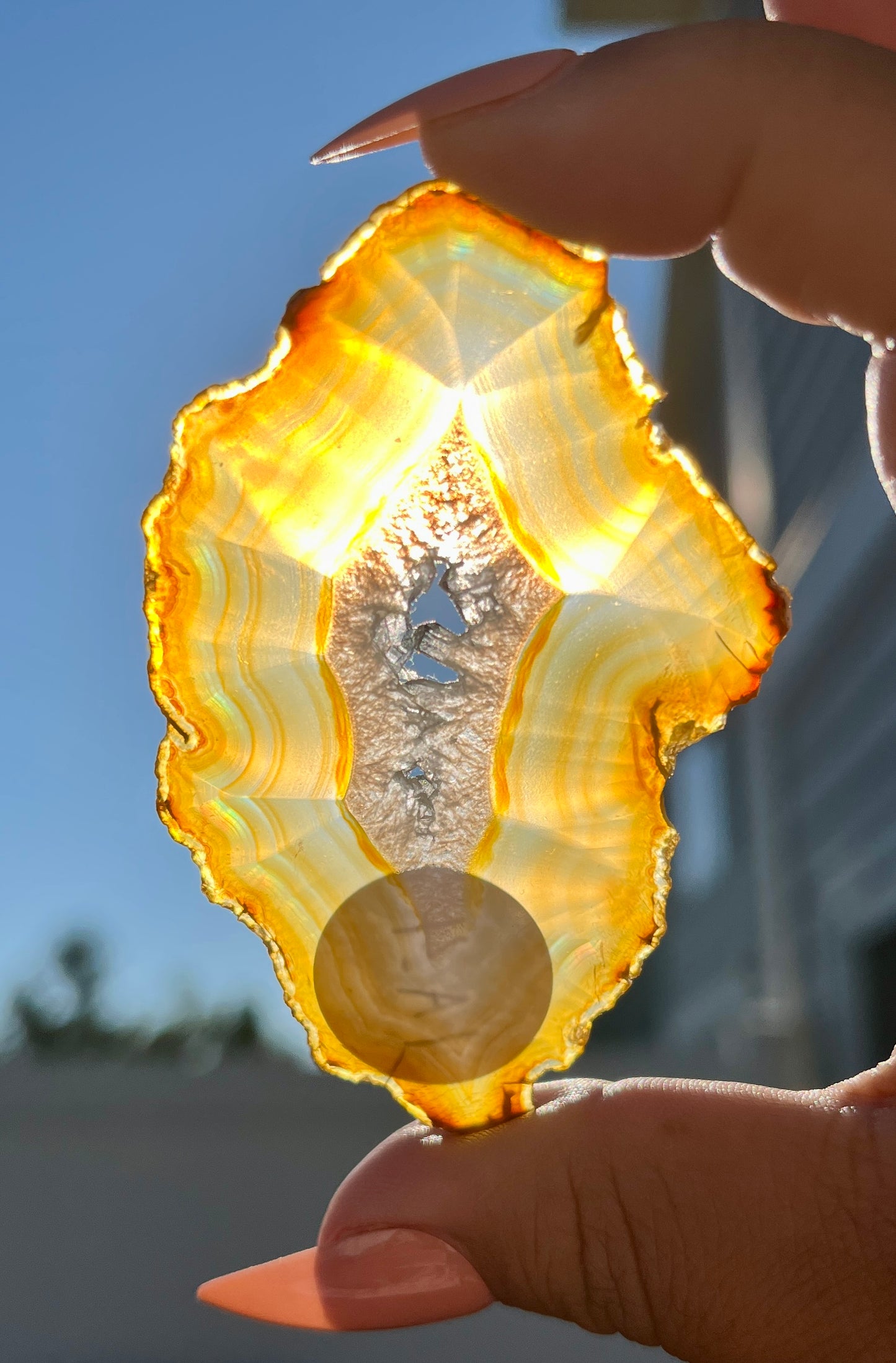 Gorgeous Iris Agate Slab with Holo Rainbow Flash from Indonesia