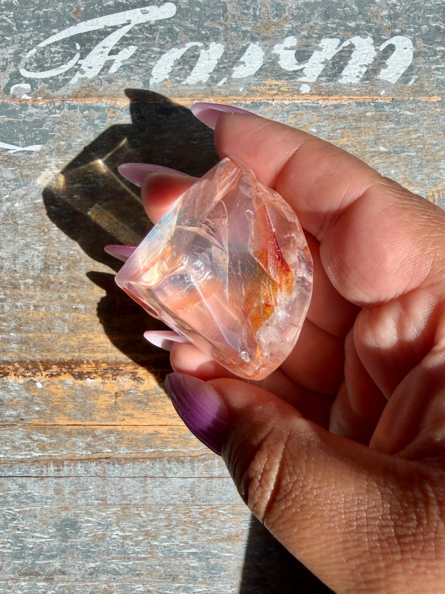 Gorgeous Fire Quartz Freeform Half Polish | Opt 29