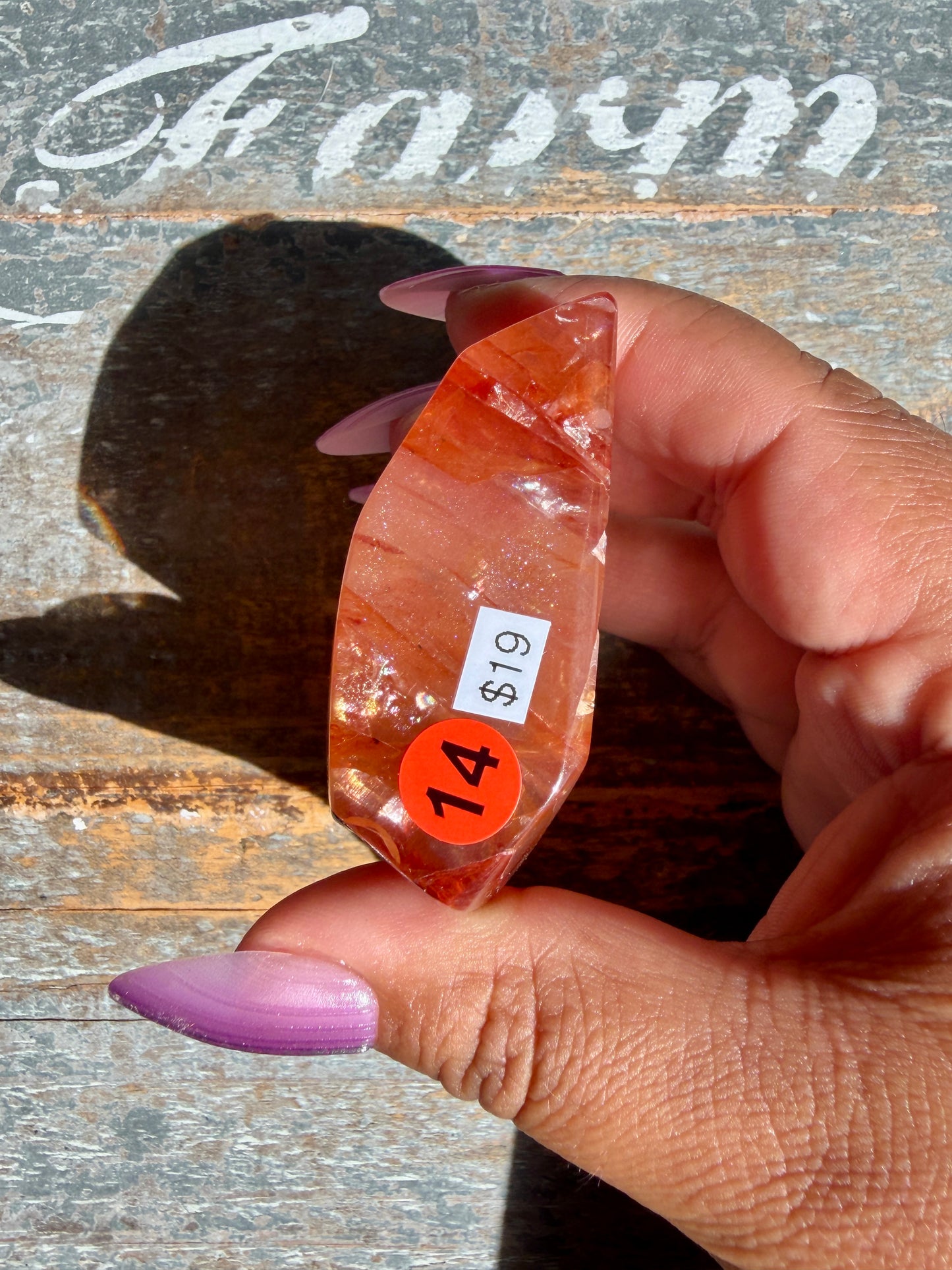 Gorgeous Fire Quartz Freeform Half Polish | Opt 14