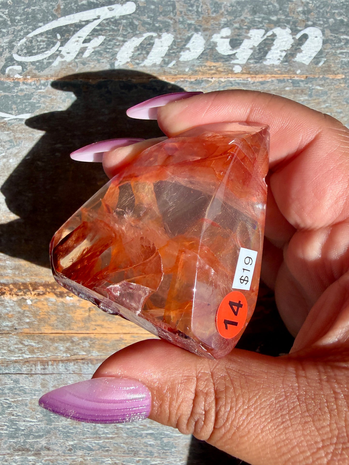 Gorgeous Fire Quartz Freeform Half Polish | Opt 14