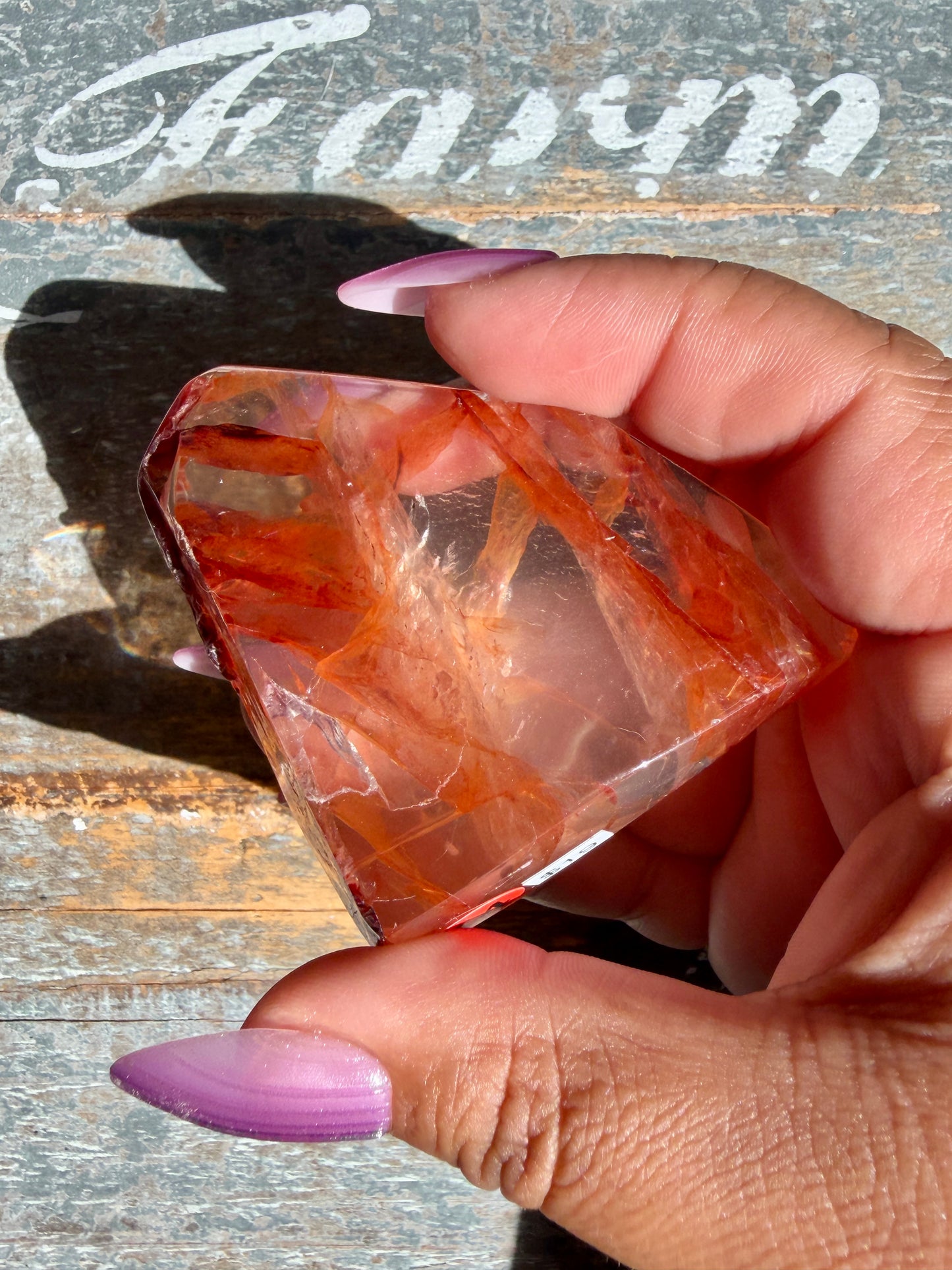 Gorgeous Fire Quartz Freeform Half Polish | Opt 14