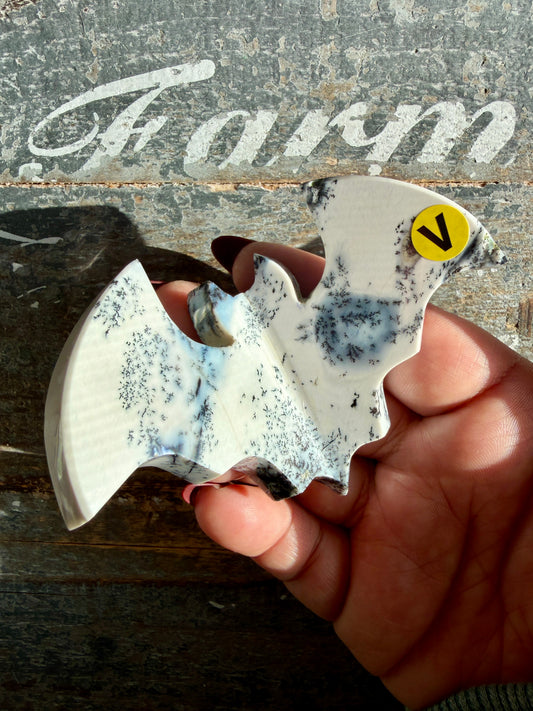 Spooky Dendritic Agate Bat | Mexico | Opt V