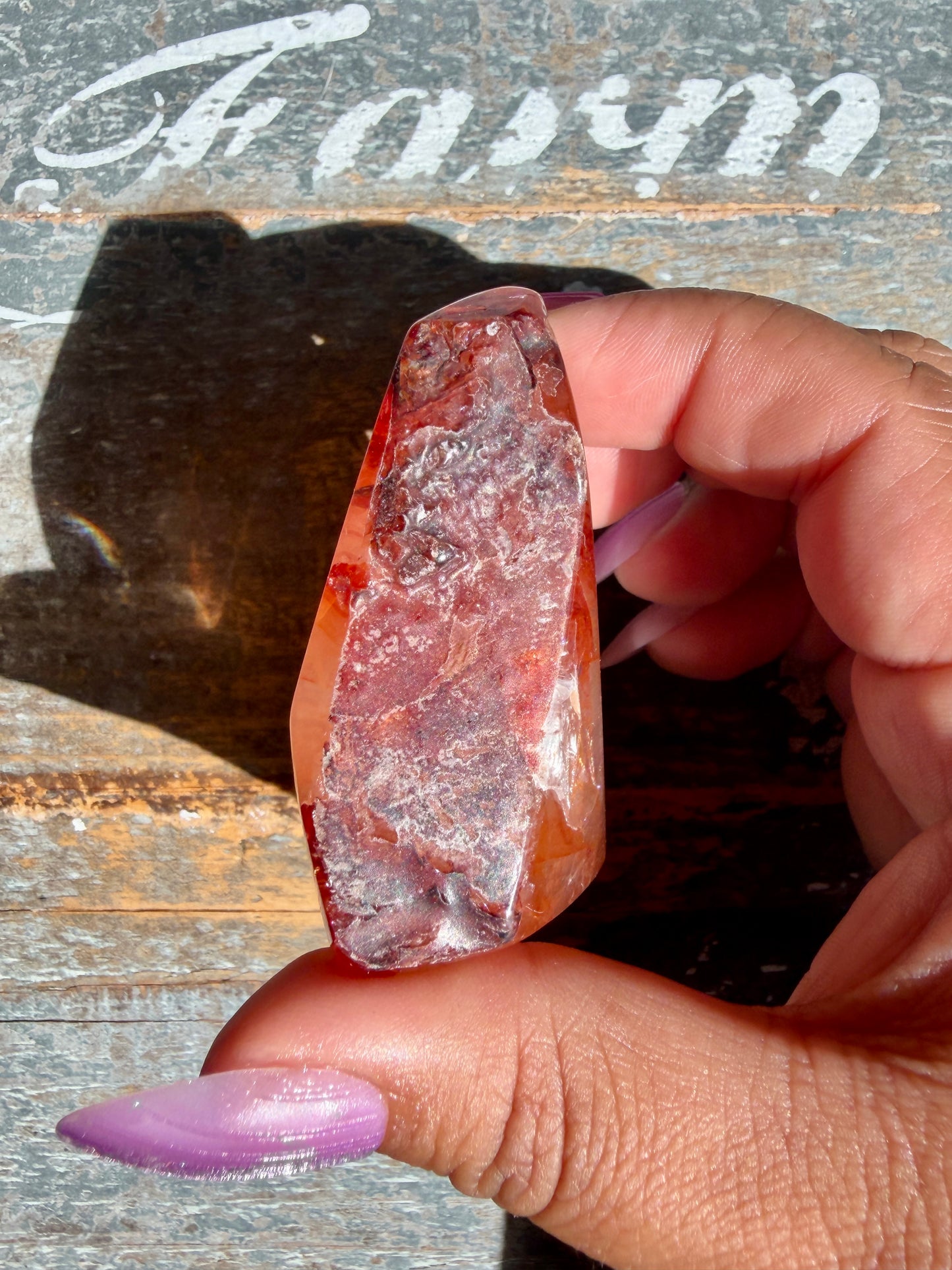 Gorgeous Fire Quartz Freeform Half Polish | Opt 14