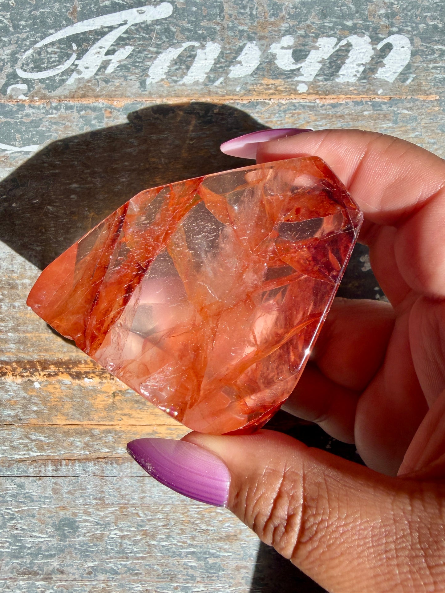 Gorgeous Fire Quartz Freeform Half Polish | Opt 14