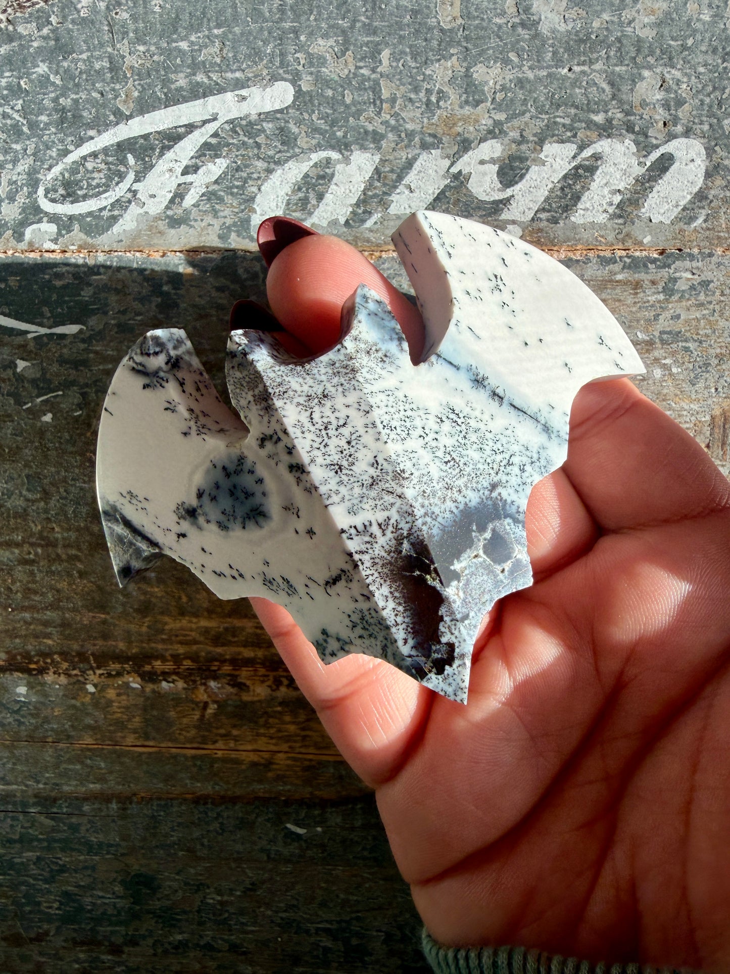 Spooky Dendritic Agate Bat | Mexico | Opt V