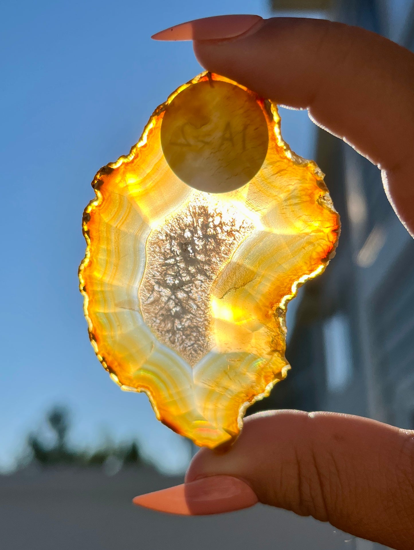 Gorgeous Iris Agate Slab with Holo Rainbow Flash from Indonesia