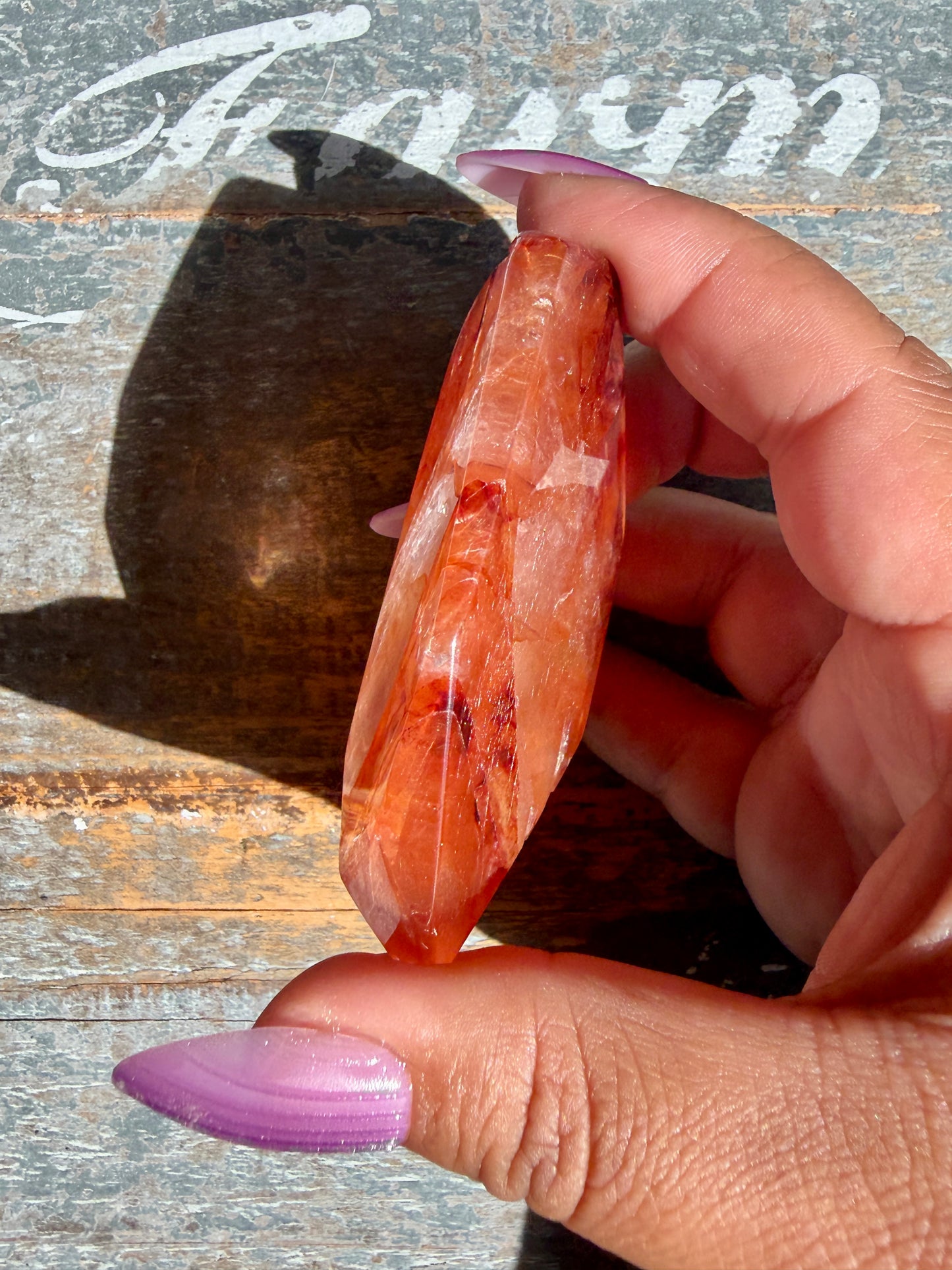 Gorgeous Fire Quartz Freeform Half Polish | Opt 14