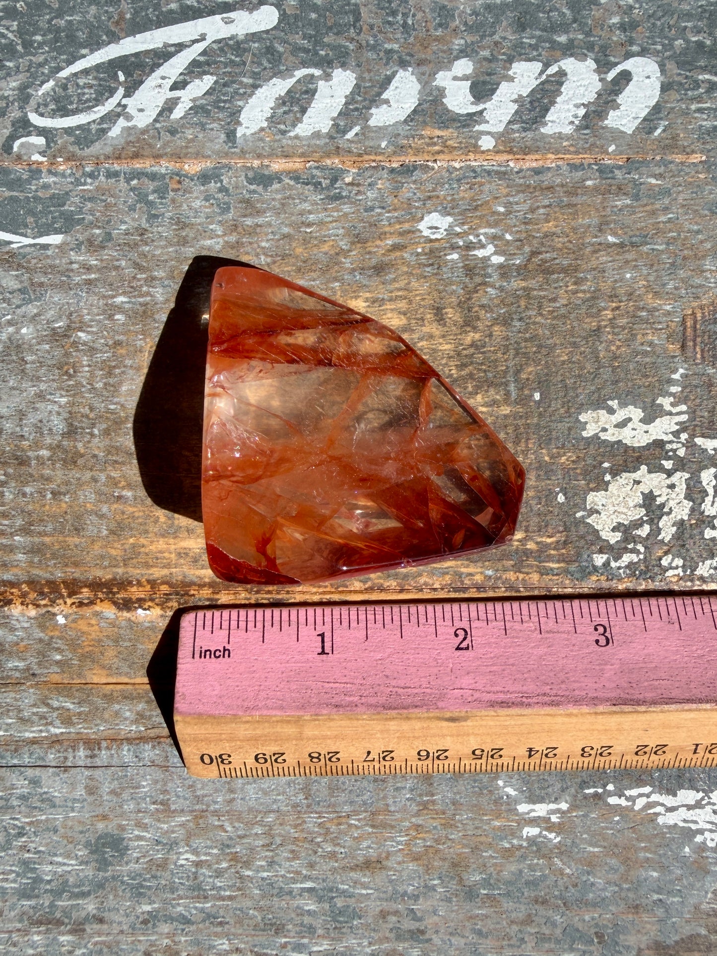 Gorgeous Fire Quartz Freeform Half Polish | Opt 14