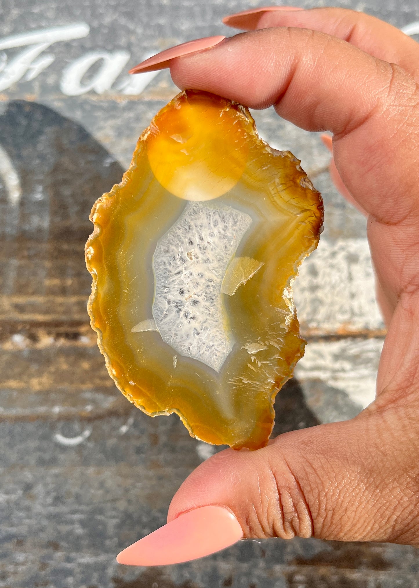 Gorgeous Iris Agate Slab with Holo Rainbow Flash from Indonesia